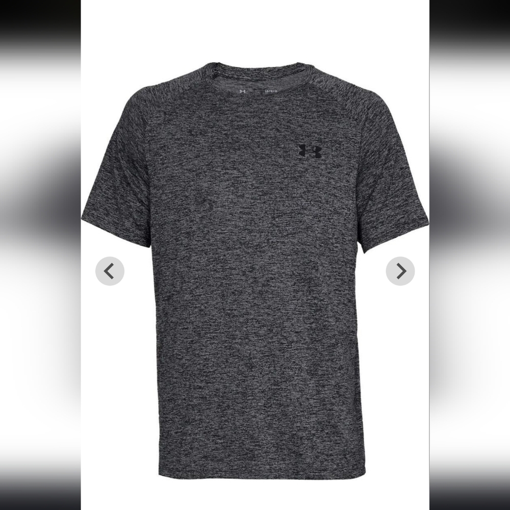Under Armour Loose Fit Men's Heathered Black Tee Small - Picture 3 of 13